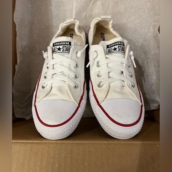 Converse Unisex Low Top Chuck Taylor All Star OX Shoes, White/Red/Navy - Picture 4 of 7